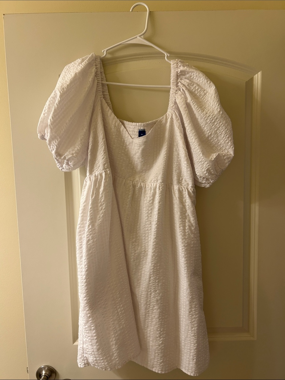 Old Navy White Smocked Square Neck Blouse